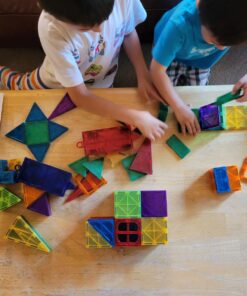 cossy 120Pcs Magnet Tiles Magnetic 3D Building Blocks Set Educational Construction Toys for 3+ Year Kids with Stronger Magnets, Rivets-Fastened, Educational, Recreational, Conventional 120 40 7148G9PFG0L