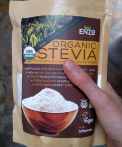 Organic Stevia Powder 125g (4.4oz / 3125-Servings) - Premium USDA Certified All Natural Alternative-Sweetener 320x Sugar Free Non-GMO 0 Calories Vegan No Aftertaste Kosher white 16 7148ezYb8ML