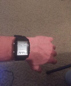 FANMIS Men's Rectangle Dial Sports Wrist Watches with 7 Colors Optional LED Backlight Multifunctional Alarm Stopwatch 12/24H Rubber Strap Watch Black 31 71490c0Jh4L