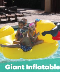 Alternative view of Game 5000-BB Giant Derby Float, Fun Rubber Duck, Quick-Fill Valves Pool Rafts & Inflatable Ride-ons, 300 lb Capacity, Built-In Cup Holders, 81” L x 76” W x 44” T Without Pump