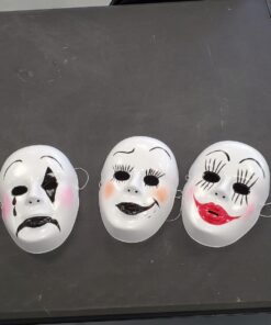 FX Lot of 24 Masks White Plastic Full Face Decorating Craft Halloween School 39 714B3aLeE2L