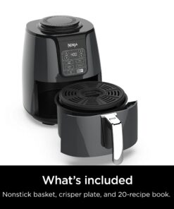 Ninja AF101 Air Fryer that Crisps, Roasts, Reheats, & Dehydrates, for Quick, Easy Meals, 4 Quart Capacity, & High Gloss Finish, Grey 40 714BiSkDPDL