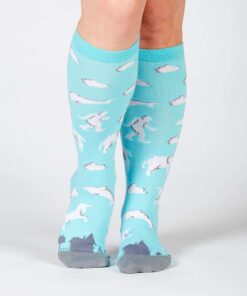 Alternative view of Sock It To Me, Knee High Funky Socks: Magical Unicorns One Size Blue