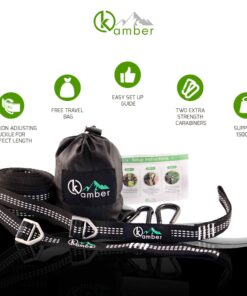 Alternative view of Kamber Hammock Straps – Two Extra Long 10ft Hammock Straps with Precision Adjusting Buckles and Heavy-Duty Carbon Steel Carabiners, Triple Stitched Non-Stretch Polyester Straps, Holds 1500Lbs