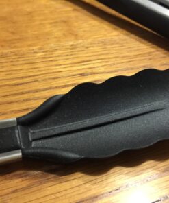 Vivree Kitchen Tongs Set - Salad & Grill Stainless Steel Serving Tongs with Silicone Tips - 9"&12" (Black) Black 78 714D 8bjL 4