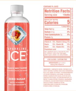 Sparkling Ice, Peach Nectarine Sparkling Water, Zero Sugar Flavored Water, with Vitamins and Antioxidants, Low Calorie Beverage, 17 fl oz Bottles (Pack of 12) 21 714D9Zs0zmL