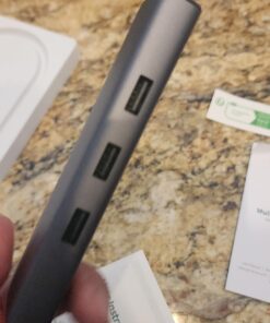 UGREEN Revodok 1061 USB C Hub 6-in-1 Gigabit USB C to Ethernet Adapter with 4K HDMI, 100W Power Delivery, 3 USB 3.0, Compatible with MacBook, iPad Pro, iPhone 15 Pro/Pro Max, Dell, HP, Chromebook. 47 714DI8vomiL