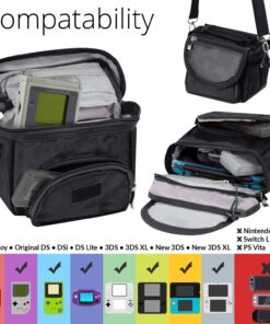G-HUB Travel bag with Shoulder Strap, Carry Handle, Belt Loop for Nintendo DS Consoles DS / 3DS / DS Lite / 3DS XL / DSi - Black 34 714DKYePOfL