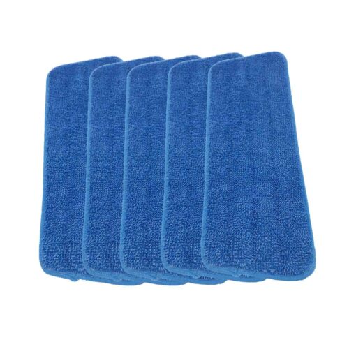 Microfiber Spray Mop Replacement Heads for Wet/Dry Mops Compatible with Bona Floor Care System (5 Pack) Blue