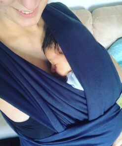 Boba Baby Wrap Carrier Newborn to Toddler - Stretchy Baby Wraps Carrier - Baby Sling - Hands-Free Baby Carrier Wrap - Baby Carrier Sling - Baby Carrier Newborn to Toddler 7-35 lbs (Navy Blue) Navy Blue 39 714DiFc pKL