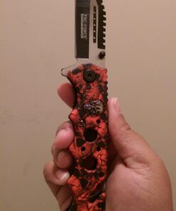 Tac Force Assisted Opening Rescue Glass Breaker Bright Red Skull Design Hunting Camping Tatical Pocket Knife 52 714DszWdSQL