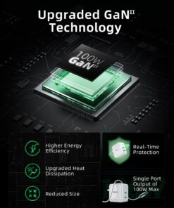 100W USB C Charger Block, MOKiN GaN III 2-Port Type C Wall Charger Foldable Power Adapter, USB C Power Adapter, for MacBook Pro/Air, iPhone 14 Pro Max, iPad, Google Pixelbook, and More White 33 714E4saPsFL