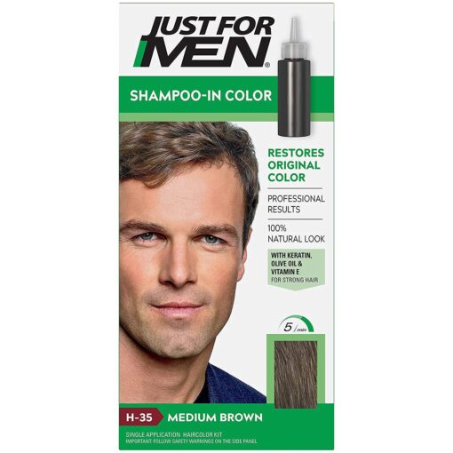 Just For Men Shampoo-In Hair Color, Medium Brown 1 Application