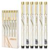 Pens Bulk 6-Pack, Black Ink pens,Quick Dry Ink Gel Pens, Medium Point Pens,Waterproof Micro-Pen,White and simple fashion penholder Smooth Writing for Office Supplies School Home Note Taking writing White 24 714EGKNALPL
