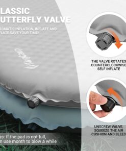 KingCamp Sleeping Pad for Camping Double Size Self Inflating Camping Mattress 11 R-Value Foam Pads 3"Thick 2 People Tent Traveling Family Hiking Outdoor Air Pad Light Grey Lightgrey 13 714EeTLafsL 1