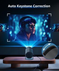 aubor Mini Projector, Support 1080P Smart Portable Projector with 5G WiFi and Bluetooth, 10000 Lumen,Auto Keystone Correction, Premium 360 Sound, 40"-130" Screen Video Projector (Steel Gray) Steel Gray 10 714Ehl1vSeL