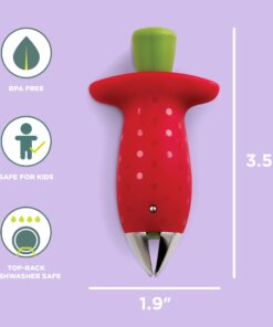 Chef'n Original Stem Gem Strawberry Huller, Red/Green - 24 714FueT2uRL