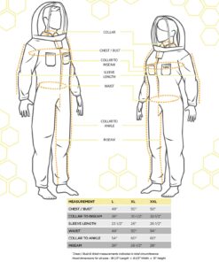 Honey Keeper Professional Cotton Full Body Beekeeping Suit with Self Supporting Veil Hood - Large 14 714FvfeHVeL