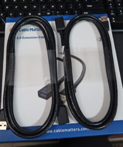 Cable Matters 2-Pack USB to USB Extension Cable 6 ft (USB 3.0 Extension Cable/USB Extender) in Black for Webcam, VR Headset, Printer, Hard Drive and More - 6 Feet 32 714G9jw32uL