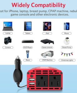 Alternative view of BESTEK 300W Power Inverter DC 12V to 110V AC Car Inverter with 4.2A Dual USB Car Adapter