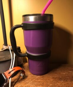 Grip-It YETI Tumbler Cup Handle for 30oz Rambler - Lightweight, Spill Proof Grip For RTIC Cooler Stainless Steel Tumblers, SIC, Ozark Trail & Travel Water Coffee Mugs or Flask - Midnight Black 21 714GVa8FkHL 2