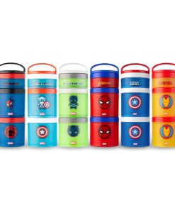 Whiskware Marvel Stackable Snack Containers for Kids and Toddlers, 3 Stackable Snack Cups for School or Travel, Spider-Man Character 13 714Gj mmBPL