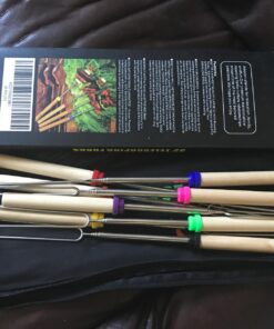 Aoocan Marshmallow Roasting Sticks, Smores Sticks for Fire Pit, Set of 8 Telescoping Rotating Smores Skewers - Hot Dog Roasting Sticks for Campfire, Camping, Bonfire and Grill Roasting Sticks set of 8 32 714H4icHYDL