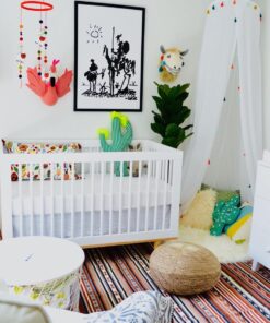 aden + anais Classic Crib Skirt, 100% Cotton Muslin, Super Soft, Tailored Fit, White 24 714HEcxpFL