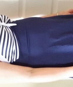 COCOSHIP Vintage Sailor Pin Up Swimsuit Retro One Piece Skirtini Cover Up Swimdress(FBA) Large Navywhite(fast Ship) 32 714HQK HzHL