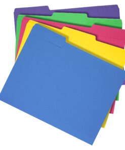 Alternative view of Amazon Basics File Folders, Letter Size, Heavyweight 1/3-Cut Tab Assorted Colors, 50-Pack Assorted Color