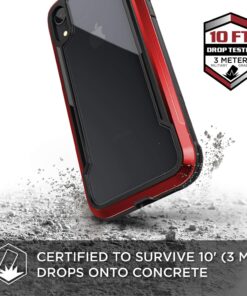 Raptic Shield, Compatible with Apple iPhone XR (Formerly Defense Shield) - Military Grade Drop Tested, Anodized Aluminum, TPU, and Polycarbonate Protective Case for Apple iPhone XR, Red 39 714His8w5yL