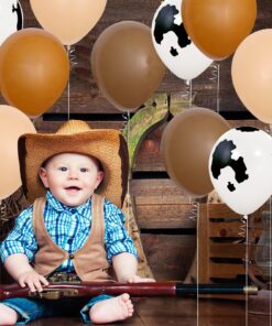 Cowboy Balloons 12 Inch Brown Blush Cow Print Balloon for Western Baby Shower Cowboy Highland Theme Birthday Party Decorations 55 Pack 13 714JVV1jJNL