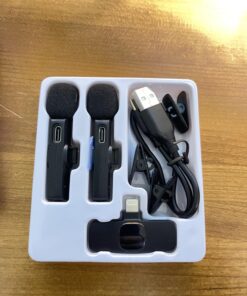 MAYBESTA Professional Wireless Lavalier Lapel Microphone for iPhone, iPad - Cordless Omnidirectional Condenser Recording Mic for Interview Video Podcast Vlog YouTube Black 26 714JfRv9j7L