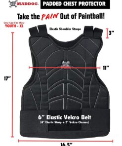 Maddog® Sports Padded Chest Protector, Tactical Half Glove, & Neck Protector Combo Package Black Small / Medium Gloves 9 714JhqWk5ML