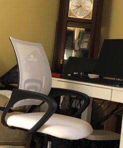 Ergonomic Office Chair Mesh Cheap Desk Chair Task Computer Chair Lumbar Support Modern Executive Adjustable Rolling Swivel Chair for Back Pain, White 37 714KUTvureL