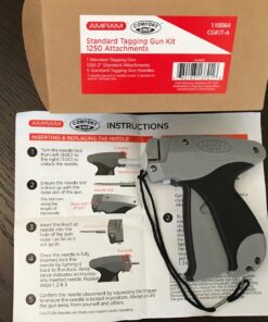 Amram Clothing Tagging Gun, Comfort Grip Model, Price Tag Attacher, Kit Includes Gray Standard Tagger, 1,250 2-in Barbs, 5 Needles; for Manufacturers, Retail, Boutiques, Consignment, Yard Sales 1,250 2-in Attachments, 5 Needles 32 714KoFG6NZL 1