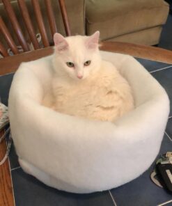 K. T. Manufacturing Mysterious Kuddle Kup Cat Bed, White 28 714LuAB3kfL