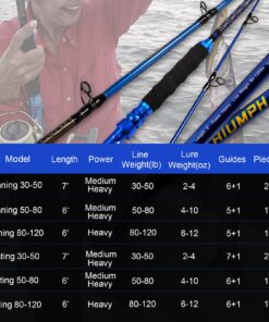 Fiblink Saltwater Graphite Jig Jigging Spinning Fishing Rod Deep Sea Jig Pole 6',Heavy,80-120lbs Spinning-1 Piece 13 714Lv99nVRL
