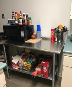 GRIDMANN Stainless Steel Kitchen Prep Table 48 x 24 Inches with Backsplash & Under Shelf, NSF Commercial Work Table for Restaurant and Home 48 in Long x 24 in Deep 45 714NFefpMnL 1