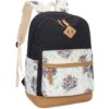 Leaper Girls Cute Floral Canvas Backpack Laptop Backpack Casual Shoulder Bag Satchel Daypack Black Black-floral 49 714NQBfV4qL