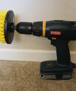 5 Inch Diameter Drill Powered Scrub Brush with Quarter Inch Quick Change Shaft - Drill Brush Attachment Yellow 29 714NlJf6zL