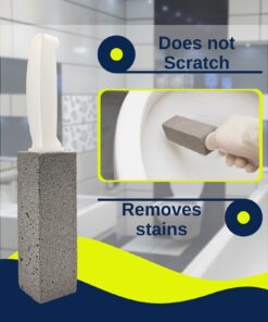 PUMIE Toilet Bowl Ring Remover, TBR-6, Grey Pumice Stone with Handle, Removes Unsightly Stains from Toilets, Sinks, Tubs, Showers, Pools, Safe for Porcelain, 1 Pack 1 Count (Pack of 1) 41 714NmecJeL