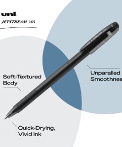 Uniball Jetstream 101 12 Pack, 1.0mm Medium Black, Wirecutter Best Pen, Ballpoint Pens, Ballpoint Ink Pens | Office Supplies, Ballpoint Pen, Colored Pens, Fine Point, Smooth Writing Pens 19 714O07km7qL