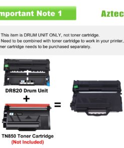 Aztech Compatible Drum Unit Replacement for Brother DR820 DR-820 DR 820 for Brother HL-L6200DW MFC-L5850DW MFC-L5900DW MFC-L6700DW MFC-L5800DW HLL6200DW HL-L5200DW HLL5100DN Printer (Black, 2-Pack) 10 714OGrKyT5L