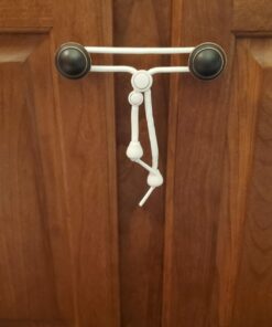 Kiscords Baby Safety Cabinet Locks for Knobs Child Safety Cabinet Latches for Home Safety Strap for Baby Proofing Cabinets Kitchen Door RV No Drill No Screw No Adhesive (White) 28 714ONyYskiL