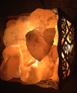 CRYSTAL DECOR Himalayan Pink Salt Lamp Basket & Dimmer Cord Bulb Star 41 714Os54mBaL