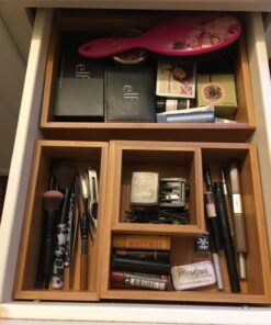 Seville Classics Bamboo Premium Organizer Storage Bins for Kitchen Silverware, Pantry, Closet, Office Desk, Pens, Utensils, Makeup, K Cup, Bamboo, Bin Set (5 Piece) Bin Set (5 Piece) 33 714P9Qg93L