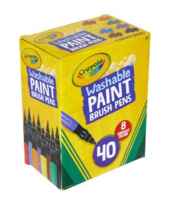 Crayola No-Drip Paint Brush Pens, Assorted Colors Set, 40 Count, Creative Gift for Kids and Teens Standard Packaging 11 714PQXTD0oL