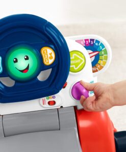 Fisher-Price Laugh & Learn 3-In-1 Smart Car, Baby Walker & Toddler Ride-On Toy with Smart Stages Learning Content for Ages 9+ Months Standard 35 714Q042w97L