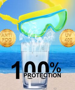 2 Pack Kids Swim Goggles, Swimming Glasses for Children from 3 to 15 Years Old Blue/Red & Yellow/Green 10 714Q3BjWtGL